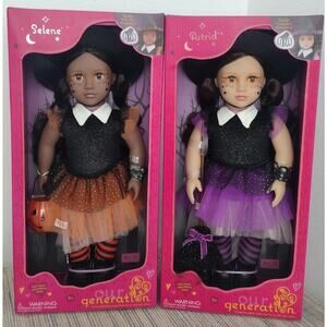 OUR GENERATION 18" ASTRID & SELENE Halloween DOLLS! Super CUTE! Brand New! HTF